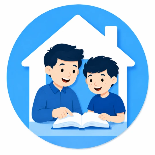 A tutor helping a student study at home